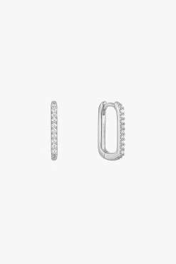 Ania Haie Glam Rock Silver Oval Hoop Earrings