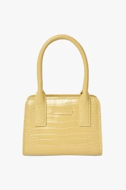 Paloma Buttermilk Croc Recycled PU Mini Tote Crossbody Bag