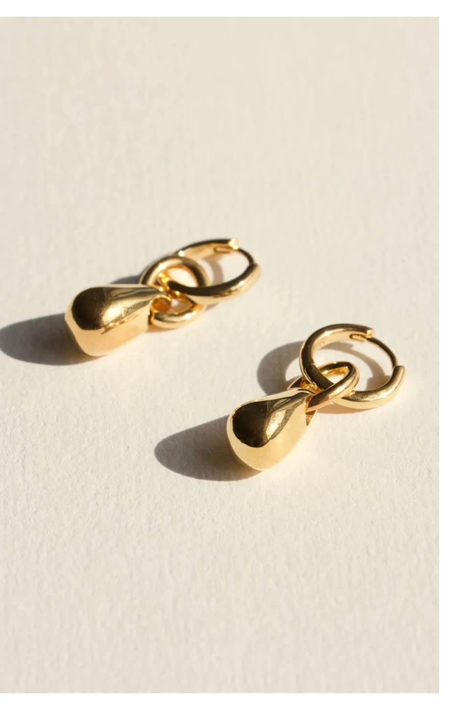 925 Pera Drop Gold Sleeper Earrings 3 925 Pera Drop Gold Sleeper Earrings