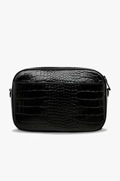 Plunder Black Croc Cross Body Bag 13 Plunder Black Croc Cross Body Bag -Fashion Clothing Store plunderbagbalckcrocback
