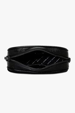 Plunder Black Croc Cross Body Bag 11 Plunder Black Croc Cross Body Bag -Fashion Clothing Store plunderbagblackcrocopen
