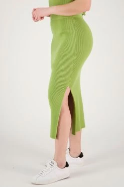 Possibility Green Rib Knit Skirt -Fashion Clothing Store possibilityskirtapplegreen