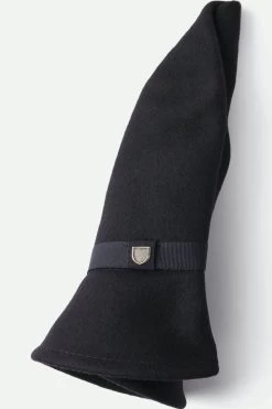 Brixton Messer Packable Fedora Black Wool Felt Hat -Fashion Clothing Store r1rwjbtmd0fzsuifyuwi 1