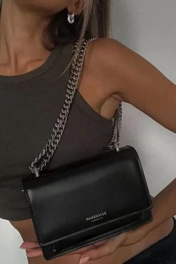 The Regis Silver Chain Side Bag Black 10 The Regis Silver Chain Side Bag Black -Fashion Clothing Store regis silver 3