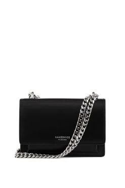 The Regis Silver Chain Side Bag Black