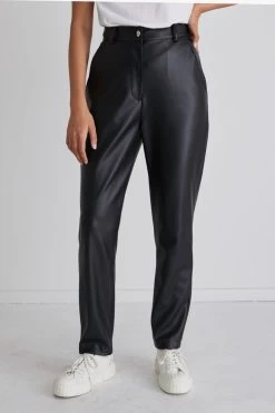 Rory Black Pleather Slim Leg Pant -Fashion Clothing Store roryblackpants