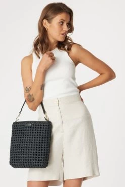 Claudette Black Braid Leather Shoulder Bag 10 Claudette Black Braid Leather Shoulder Bag -Fashion Clothing Store sabenss22claudetteblackbraidmodel1 1200x 1