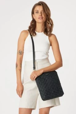 Claudette Black Braid Leather Shoulder Bag 9 Claudette Black Braid Leather Shoulder Bag -Fashion Clothing Store sabenss22claudetteblackbraidmodel4 5000x 1