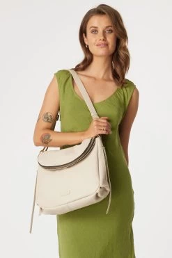 Frankie Fold Over Parchment Shoulder Bag 9 Frankie Fold Over Parchment Shoulder Bag -Fashion Clothing Store sabenss22frankieparchmentmodel3 5000x 1