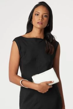 Tilly Multi Pocket White Leather Crossbody Clutch 13 Tilly Multi Pocket White Leather Crossbody Clutch -Fashion Clothing Store sabenss22tillywhitemodel3 5000x 1