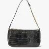 Small Samira Black Croc Gold Chain Strap Recycled PU Shoulder Bag 1 Small Samira Black Croc Gold Chain Strap Recycled PU Shoulder Bag -Fashion Clothing Store samirabagblack