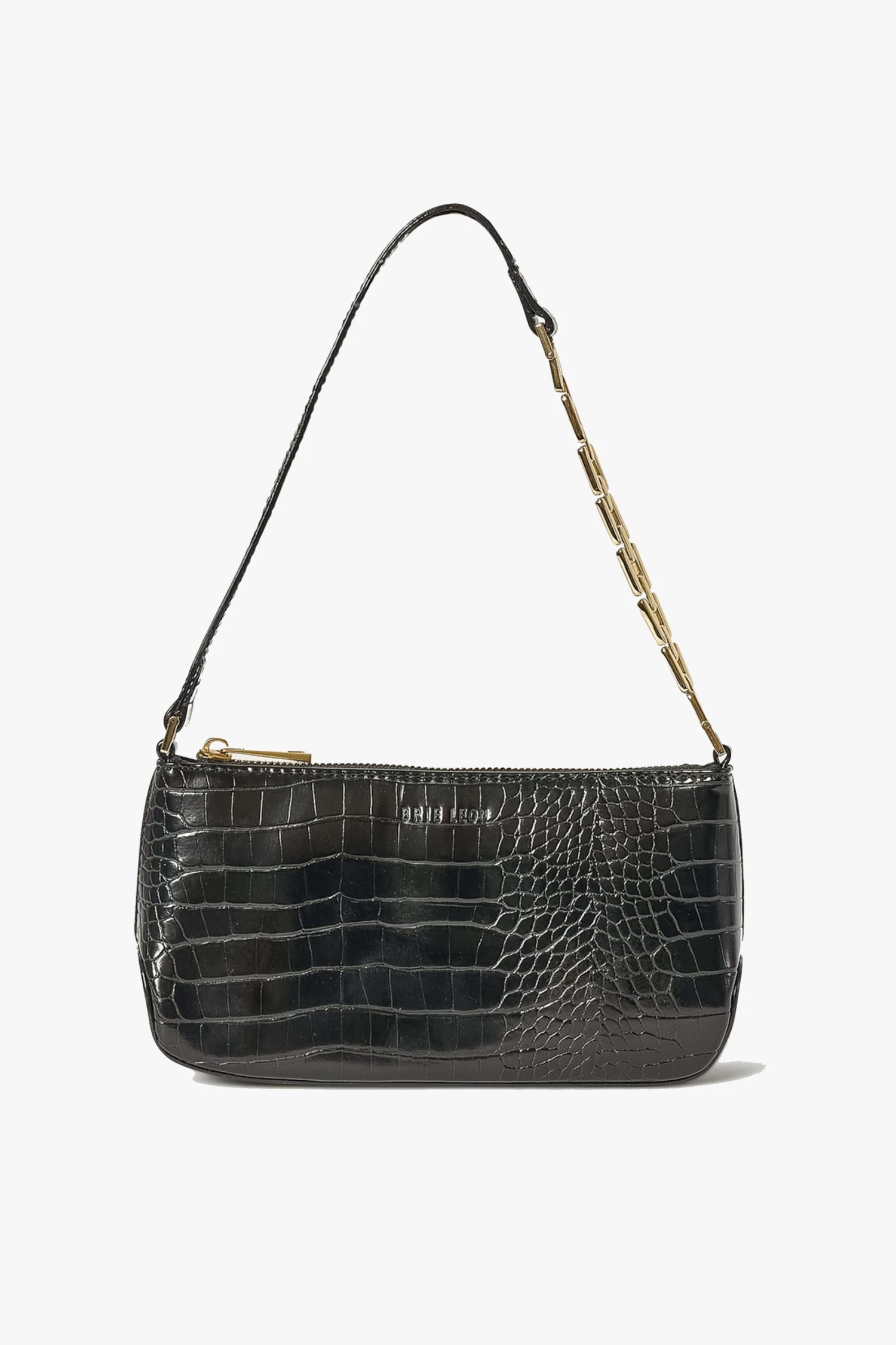 Small Samira Black Croc Gold Chain Strap Recycled PU Shoulder Bag 3 Small Samira Black Croc Gold Chain Strap Recycled PU Shoulder Bag