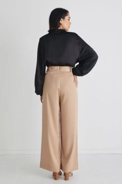 Seductive Champagne Satin Wide Leg Satin Pants 13 Seductive Champagne Satin Wide Leg Satin Pants -Fashion Clothing Store seductionpantschampange