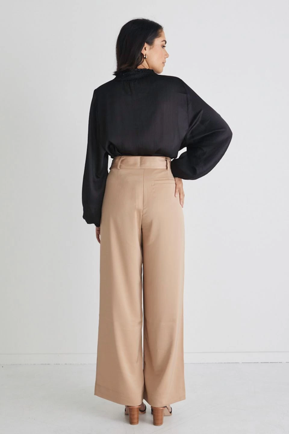 Seductive Champagne Satin Wide Leg Satin Pants 8 Seductive Champagne Satin Wide Leg Satin Pants - Image 6