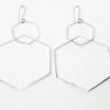 Hexagon 2 Piece Earring 1 Hexagon 2 Piece Earring -Fashion Clothing Store silverdoublehexagonearrings
