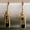 Realm Gold Square Sleeper Earring With Black Garnet -Fashion Clothing Store silverliningsrealmearring gold1