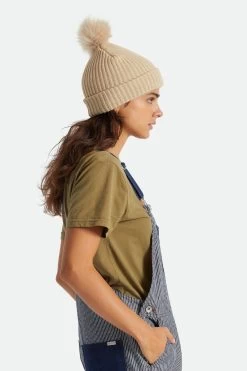 Brixton Alison Beige Beanie With Pompom -Fashion Clothing Store sp7zpp4olemh7jc2sncx 1