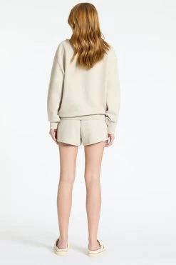 Could Be Nice Dove Classic Crew -Fashion Clothing Store status anxiety apparel jumper could be nice dove grey 3 lifestyle img 1