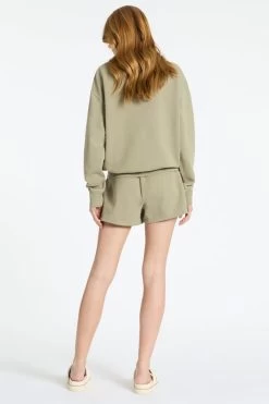 Could Be Nice Washed Sage Classic Crew -Fashion Clothing Store status anxiety apparel jumper could be nice washed sage 2 lifestyle img 1