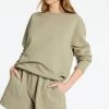 Could Be Nice Washed Sage Classic Crew -Fashion Clothing Store status anxiety apparel jumper could be nice washed sage 4 lifestyle img 1