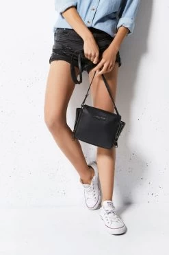 The Ascendants Black Shoulder Bag With Chunky Zips 13 The Ascendants Black Shoulder Bag With Chunky Zips -Fashion Clothing Store status anxiety bag the ascendants black studio lifestyle img