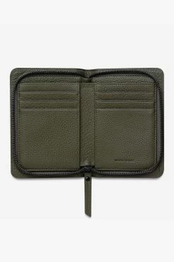 Popular Problems Khaki Wallet -Fashion Clothing Store status anxiety wallet popular problems khaki flat open