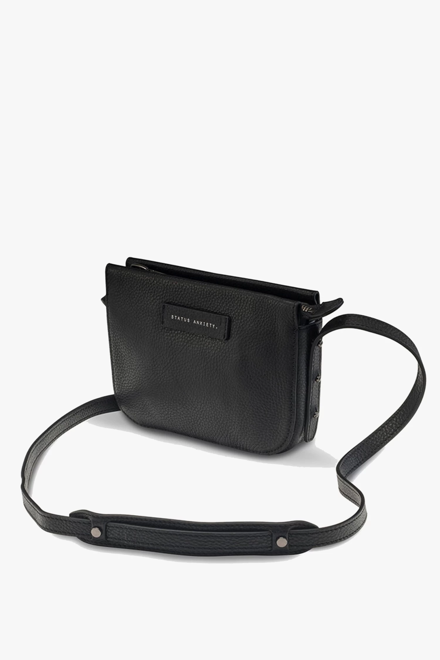 In Her Command Curved Base Black Cross Body Bag With Stud Detail 5 In Her Command Curved Base Black Cross Body Bag With Stud Detail - Image 3