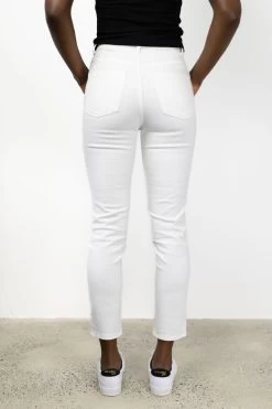 Stella Antique White Slim Leg Denim Jean -Fashion Clothing Store stellaslimlegjeanandCharmingBlackRibCutAwayTank 4