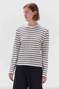 Rhode White Navy Stripe Long Sleeve Tee -Fashion Clothing Store stripetee1 720x 2x 505d3bbd ccb1 430a 9846 b5d69c268e8e