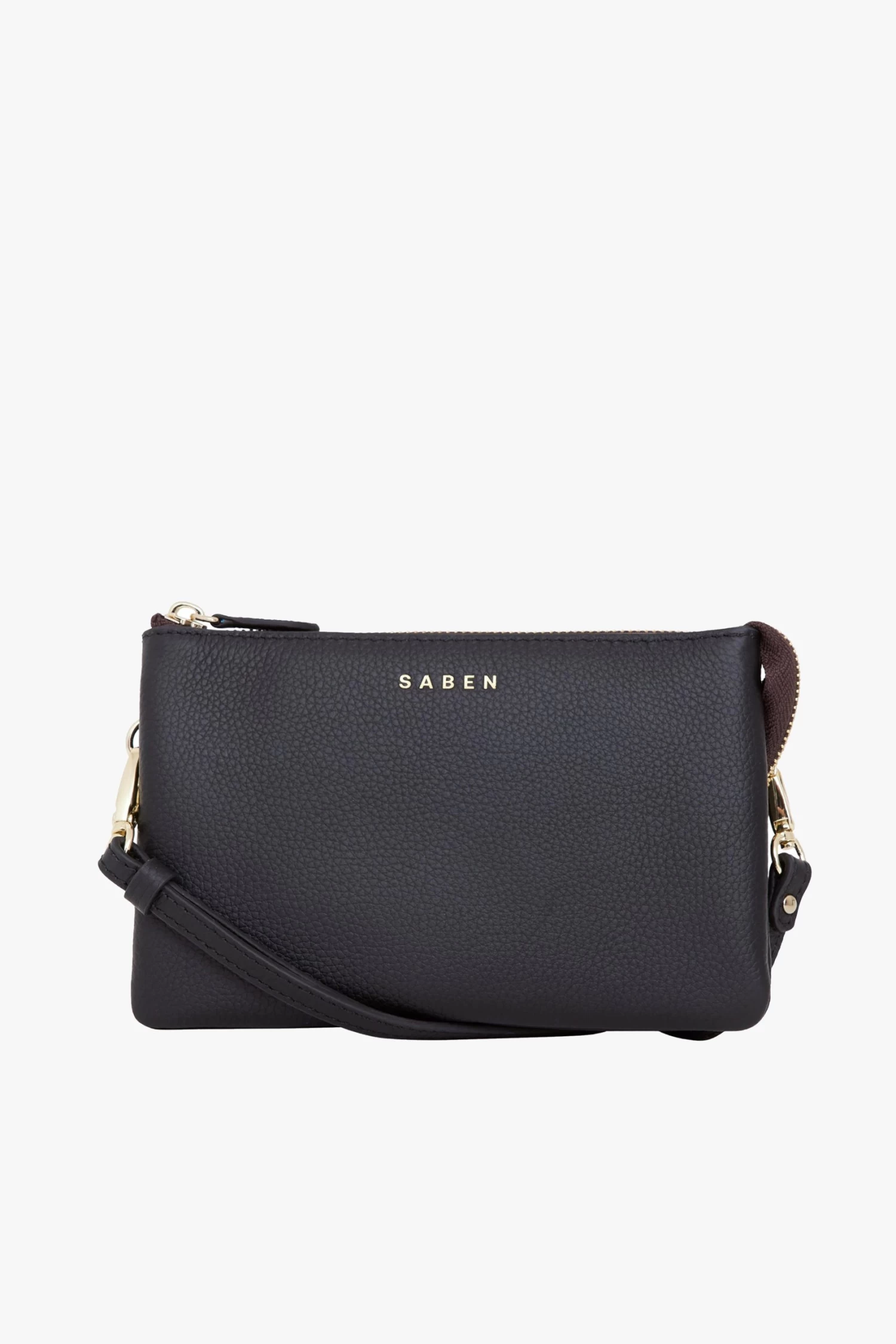 Tilly Multi Pocket Black Leather Crossbody Clutch 3 Tilly Multi Pocket Black Leather Crossbody Clutch