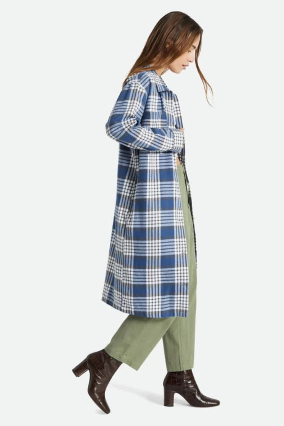 Brixton Ashby Duster Navy Check Cotton Shacket 4 Brixton Ashby Duster Navy Check Cotton Shacket - Image 2