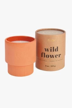 FireFly Sahara Terracota Wild Flower 255g In Natural Round Box Soy Wax Candle