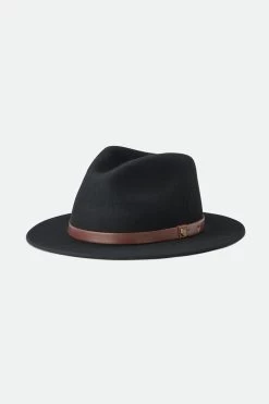 Brixton Messer Fedora Black Wool Felt Hat